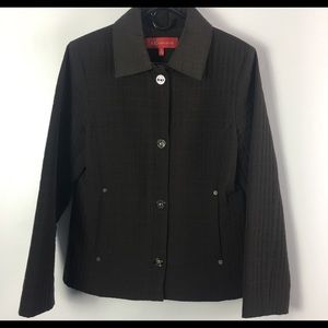 Anne Klein Quilted Jacket Brown Small.